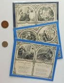 3 antique Victorian religious prints Bible texts on card mounts August verses